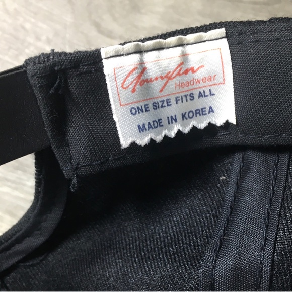 Vintage Youngam Purdue Boilermakers Black SnapBack College Plain Logo Cap Hat - Picture 9 of 11